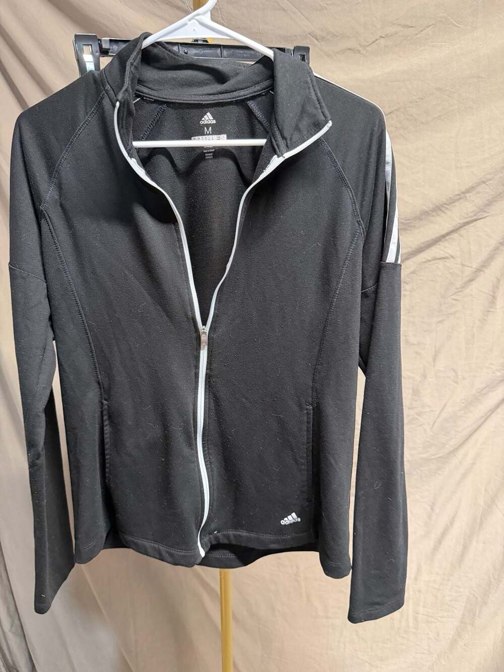 Adidas Women's Full Zip Golf Athletic Jacket with Side Stripes